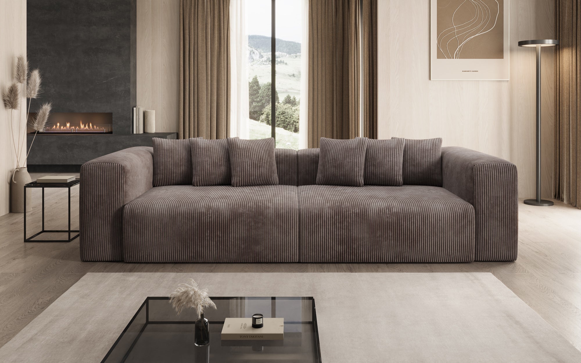 Tully 3-Sitzer Cordsofa: Modernes Design, Luxuriöser Komfort für Ihr Wohnzimmer