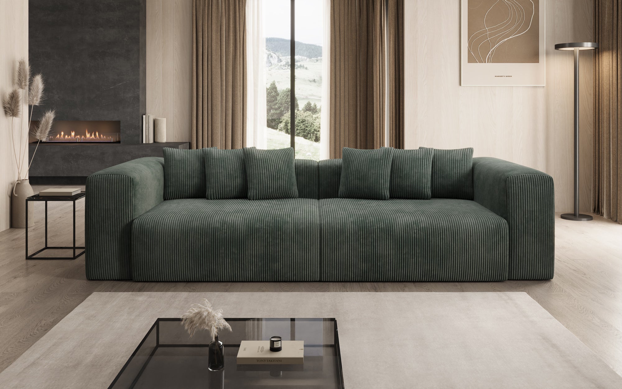 Tully 3-Sitzer Cordsofa: Modernes Design, Luxuriöser Komfort für Ihr Wohnzimmer