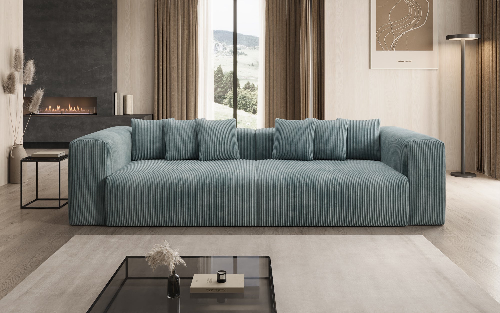 Tully 3-Sitzer Cordsofa: Modernes Design, Luxuriöser Komfort für Ihr Wohnzimmer