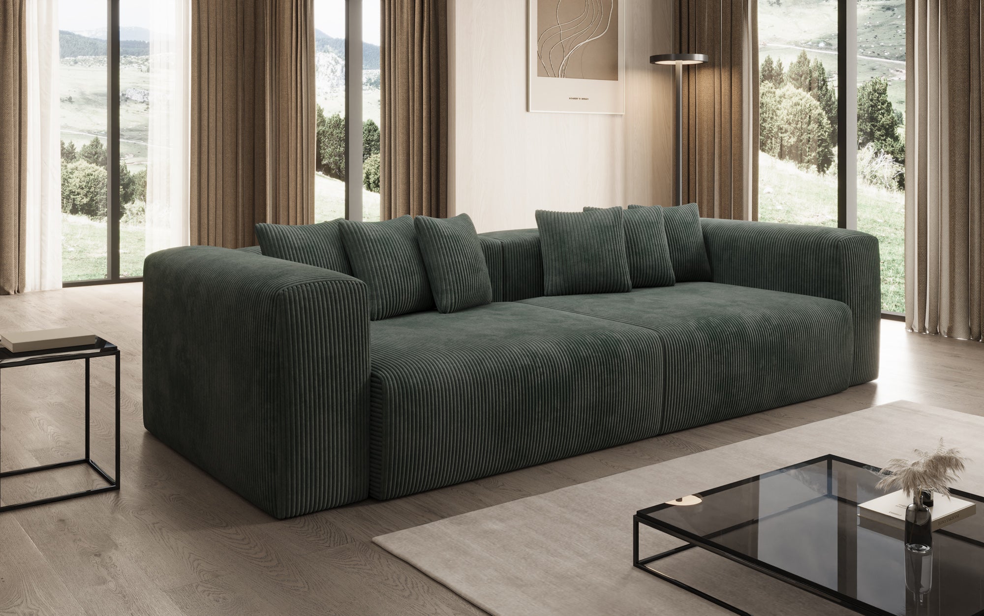 Tully 3-Sitzer Cordsofa: Modernes Design, Luxuriöser Komfort für Ihr Wohnzimmer