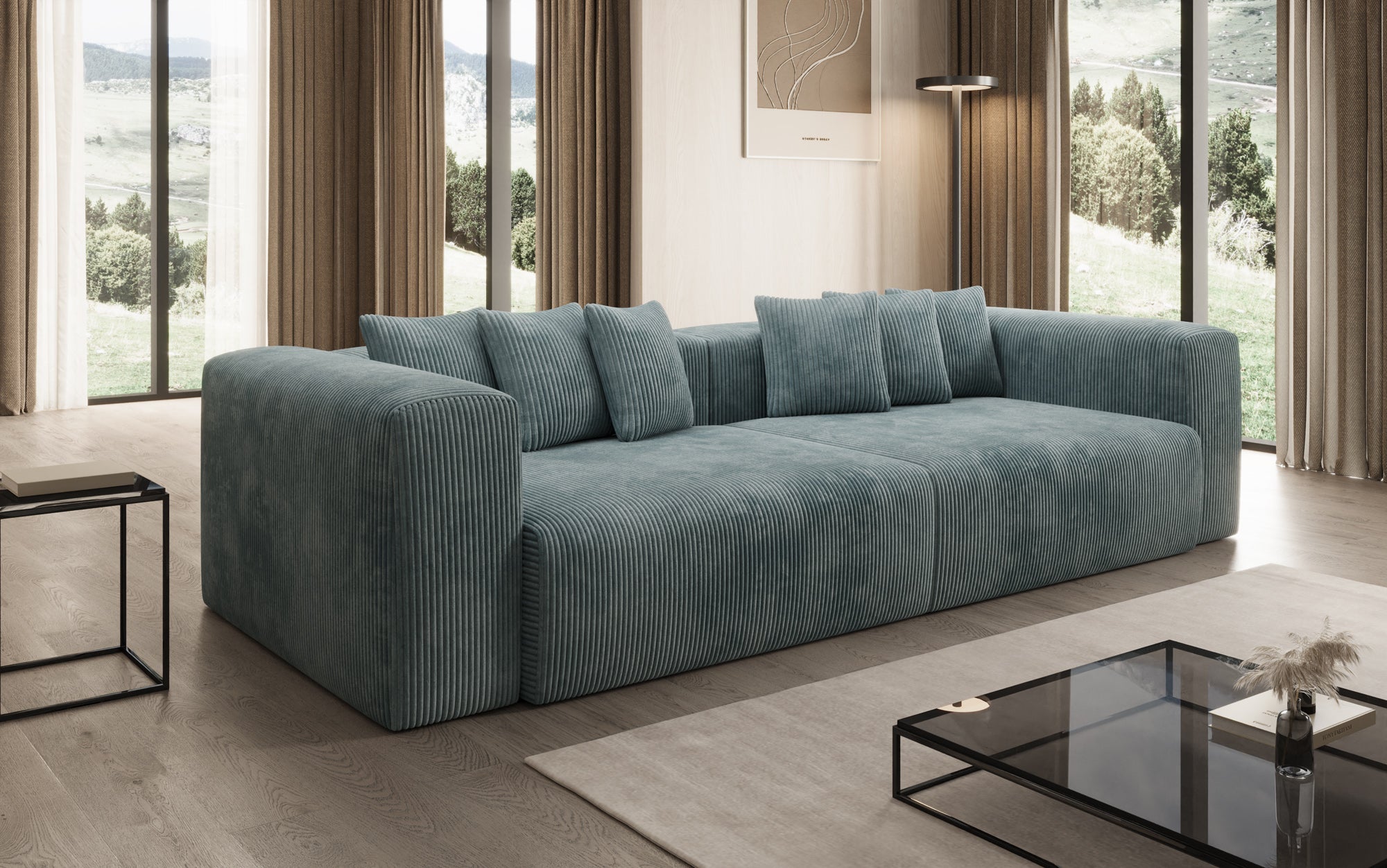 Tully 3-Sitzer Cordsofa: Modernes Design, Luxuriöser Komfort für Ihr Wohnzimmer