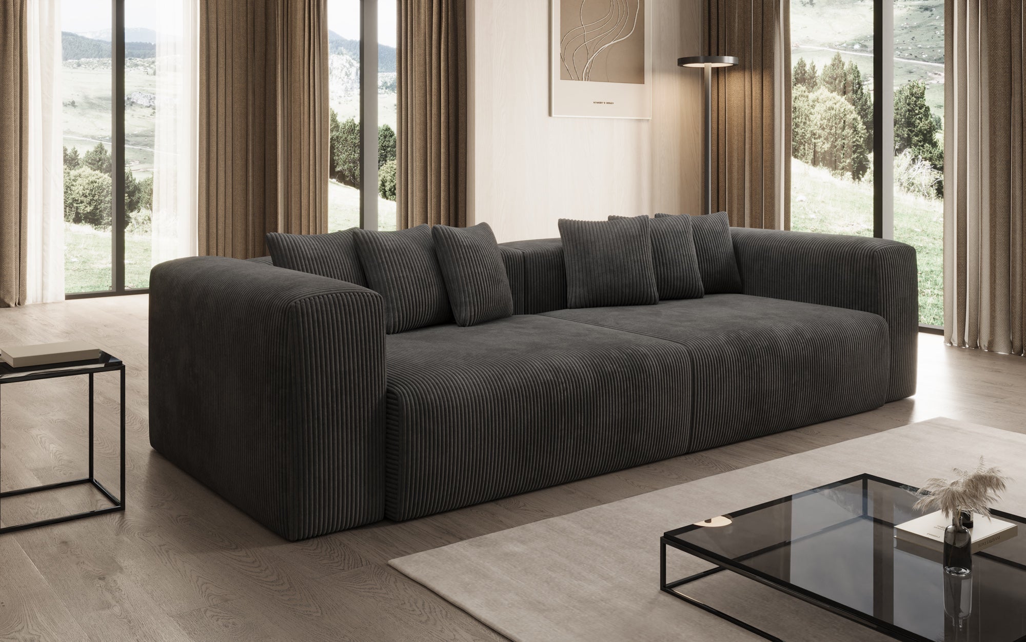Tully 3-Sitzer Cordsofa: Modernes Design, Luxuriöser Komfort für Ihr Wohnzimmer