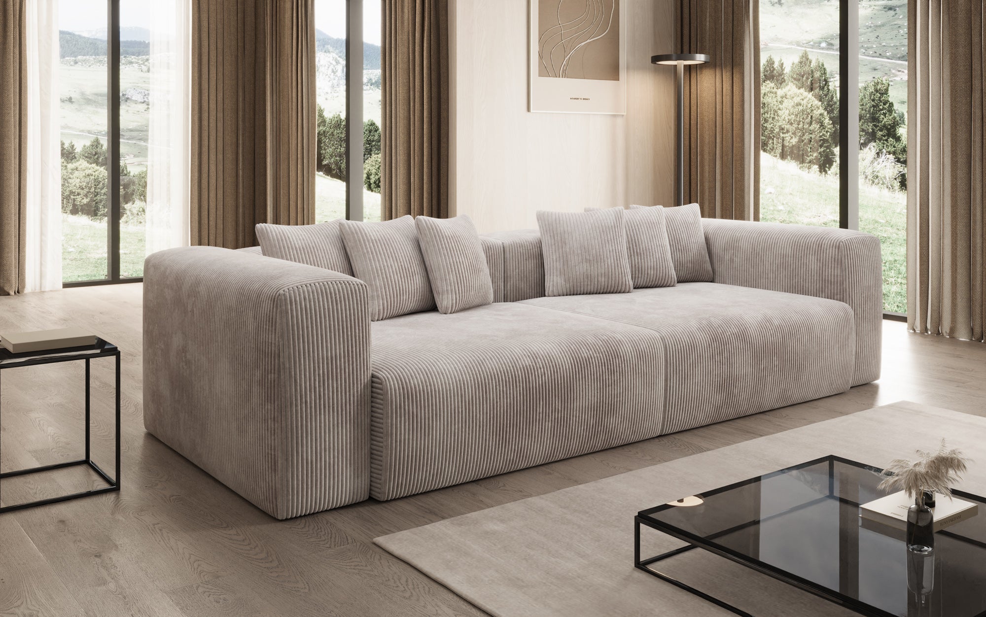 Tully 3-Sitzer Cordsofa: Modernes Design, Luxuriöser Komfort für Ihr Wohnzimmer