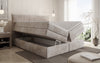 Luxuriöses Boxspringbett Stella: Cord Stoff, Integrierter Stauraum, Optimaler Schlafkomfort