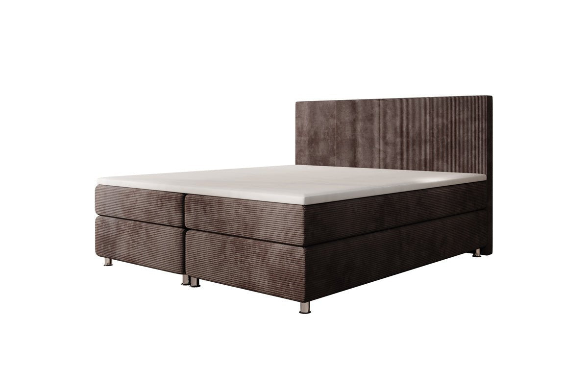 Boxspringbett Athene: Komfortabler Cordstoff, verschiedene Größen & Härtegrade für erholsamen Schlaf.