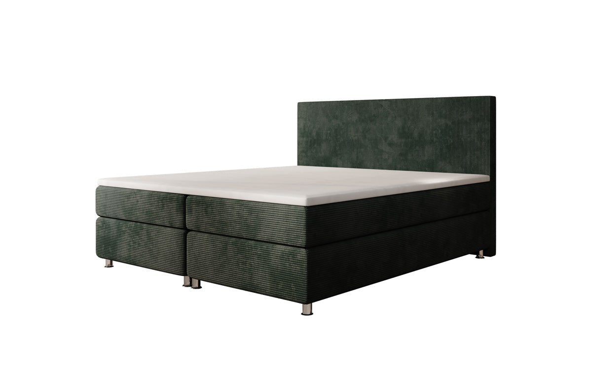 Boxspringbett Athene: Komfortabler Cordstoff, verschiedene Größen & Härtegrade für erholsamen Schlaf.