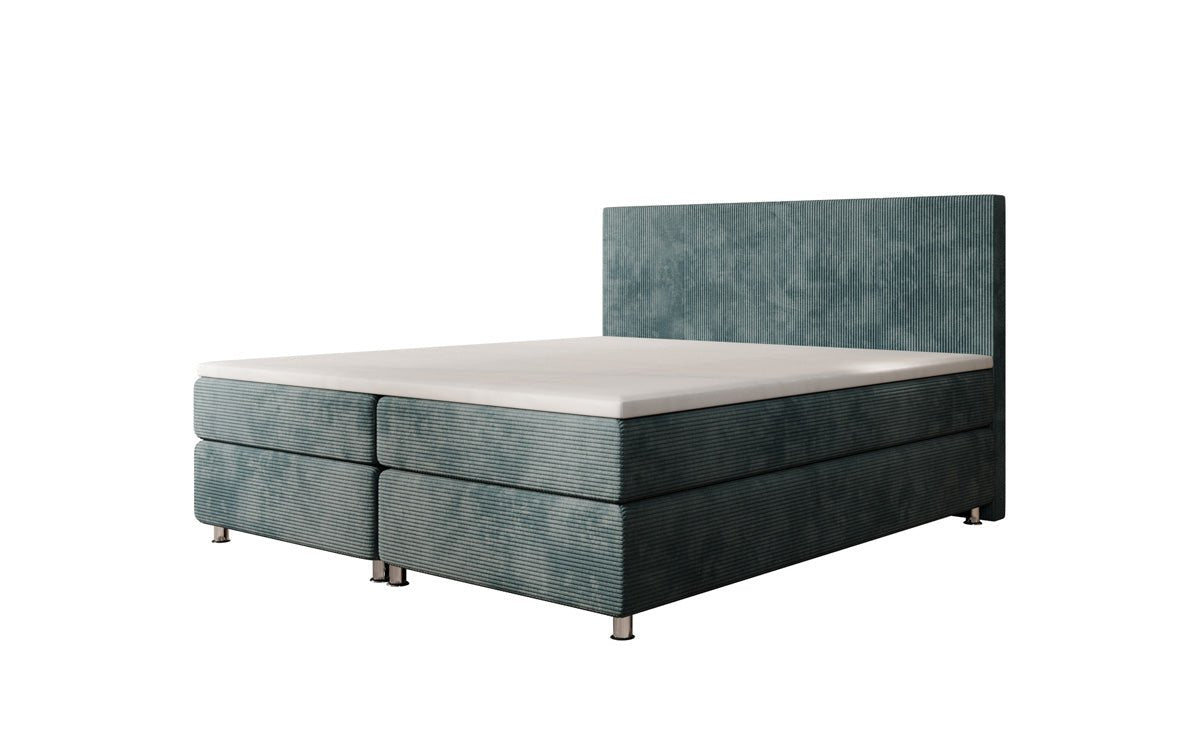 Boxspringbett Athene: Komfortabler Cordstoff, verschiedene Größen & Härtegrade für erholsamen Schlaf.