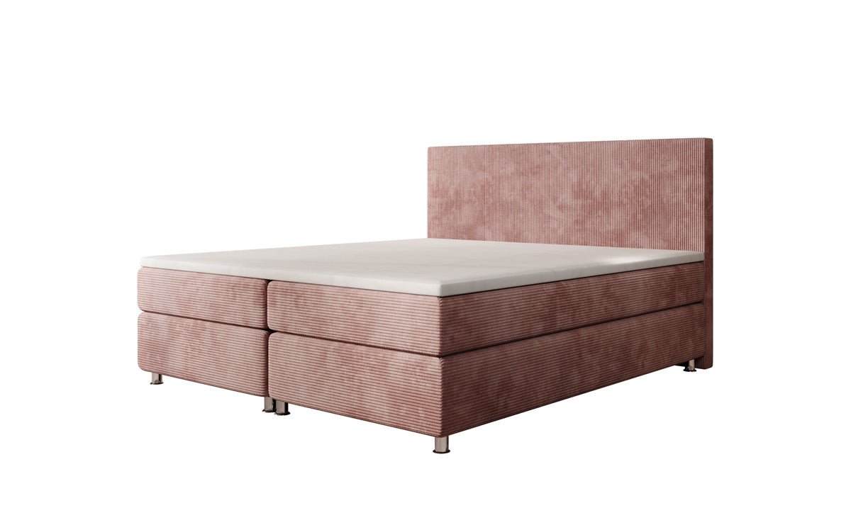 Boxspringbett Athene: Komfortabler Cordstoff, verschiedene Größen & Härtegrade für erholsamen Schlaf.