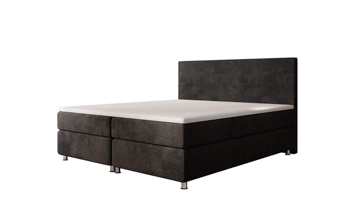 Boxspringbett Athene: Komfortabler Cordstoff, verschiedene Größen & Härtegrade für erholsamen Schlaf.