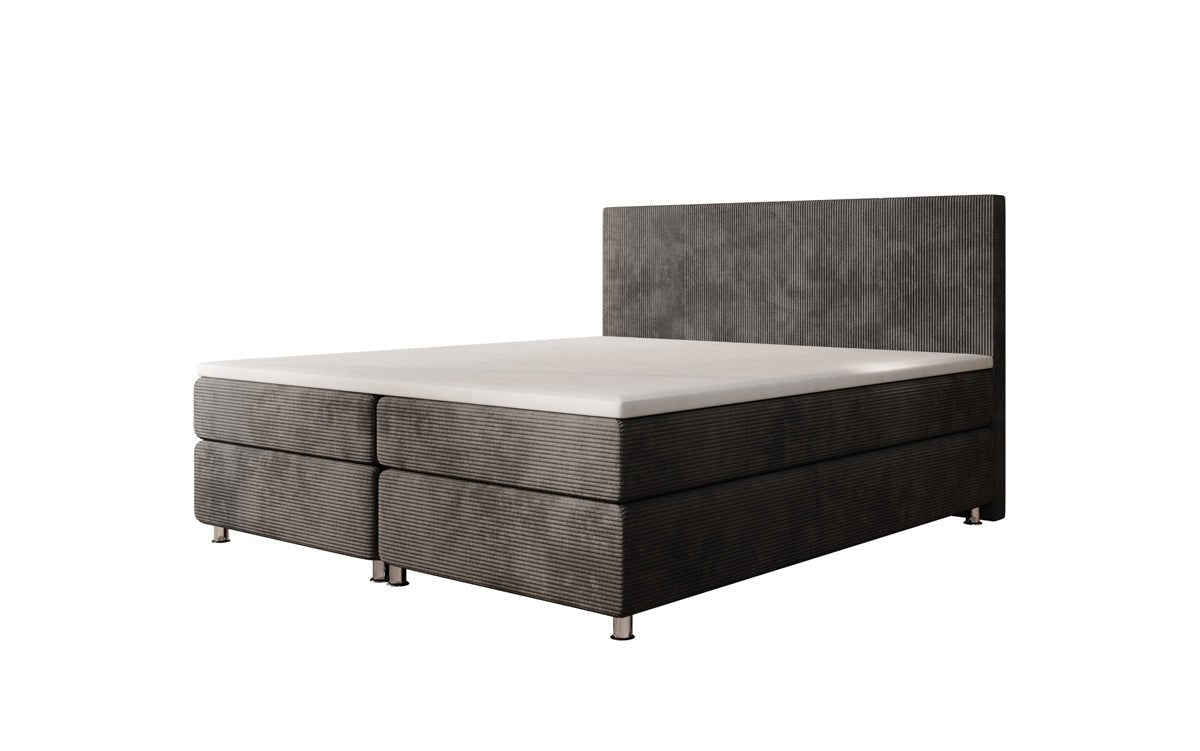 Boxspringbett Athene: Komfortabler Cordstoff, verschiedene Größen & Härtegrade für erholsamen Schlaf.