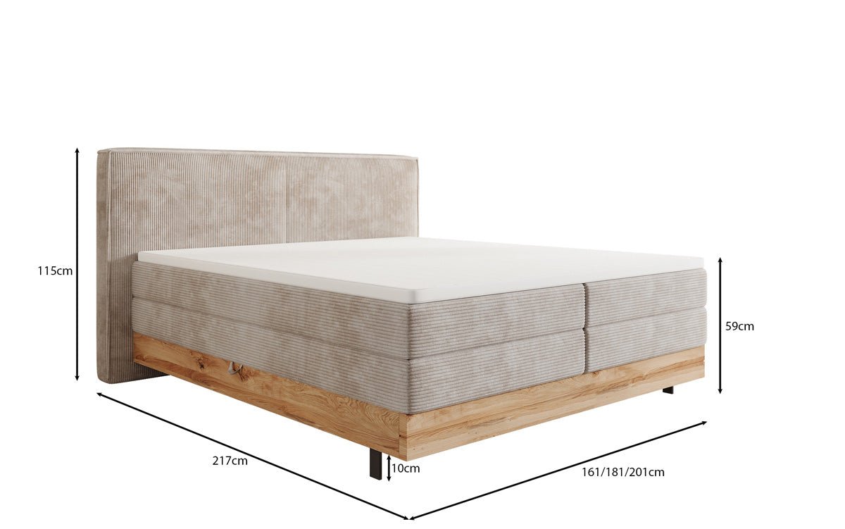Elegantes Nero Boxspringbett: Komfort, Stauraum, LED-Beleuchtung, USB-Anschluss