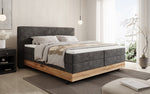 Lade das Bild in den Galerie-Viewer, Elegantes Nero Boxspringbett: Komfort, Stauraum, LED-Beleuchtung, USB-Anschluss
