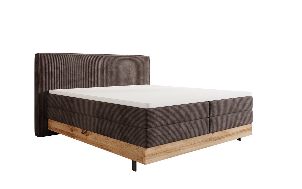 Elegantes Nero Boxspringbett: Komfort, Stauraum, LED-Beleuchtung, USB-Anschluss