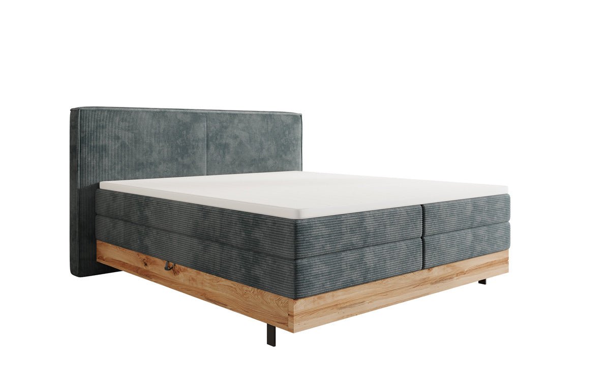 Elegantes Nero Boxspringbett: Komfort, Stauraum, LED-Beleuchtung, USB-Anschluss
