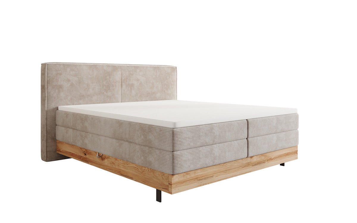 Elegantes Nero Boxspringbett: Komfort, Stauraum, LED-Beleuchtung, USB-Anschluss