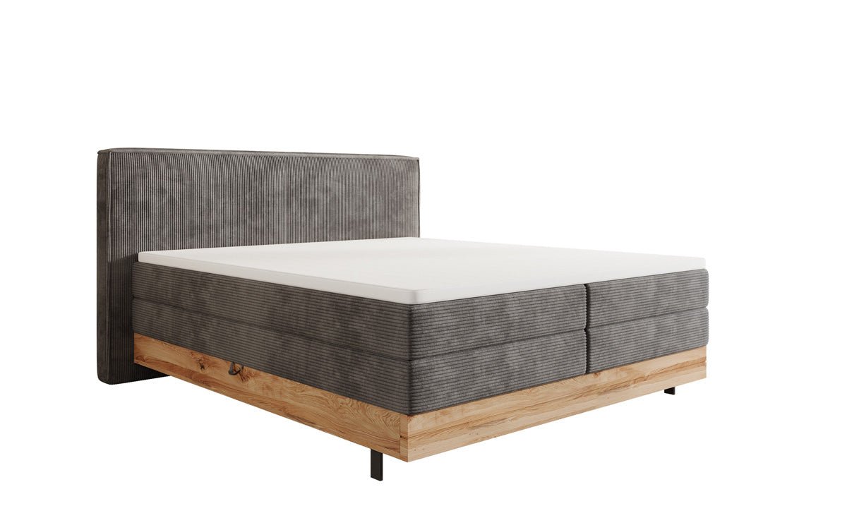 Elegantes Nero Boxspringbett: Komfort, Stauraum, LED-Beleuchtung, USB-Anschluss