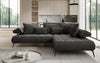 Elegantes Designer L-Sofa Sydney: Elektrische Schlaffunktion, Samtbezug, Großzügiger Stauraum