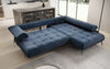 Elegantes Designer L-Sofa Sydney: Elektrische Schlaffunktion, Samtbezug, Großzügiger Stauraum