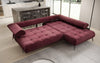 Elegantes Designer L-Sofa Sydney: Elektrische Schlaffunktion, Samtbezug, Großzügiger Stauraum