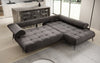 Elegantes Designer L-Sofa Sydney: Elektrische Schlaffunktion, Samtbezug, Großzügiger Stauraum