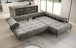 Lade das Bild in den Galerie-Viewer, Elegantes Designer L-Sofa Sydney: Elektrische Schlaffunktion, Samtbezug, Großzügiger Stauraum
