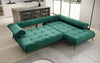 Elegantes Designer L-Sofa Sydney: Elektrische Schlaffunktion, Samtbezug, Großzügiger Stauraum