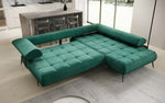 Lade das Bild in den Galerie-Viewer, Elegantes Designer L-Sofa Sydney: Elektrische Schlaffunktion, Samtbezug, Großzügiger Stauraum
