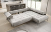 Elegantes Designer L-Sofa Sydney: Elektrische Schlaffunktion, Samtbezug, Großzügiger Stauraum