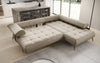 Elegantes Designer L-Sofa Sydney: Elektrische Schlaffunktion, Samtbezug, Großzügiger Stauraum