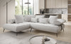 Luxuriöses Designer L-Sofa Sydney Bouclé mit Elektrischer Relaxfunktion & Stauraum