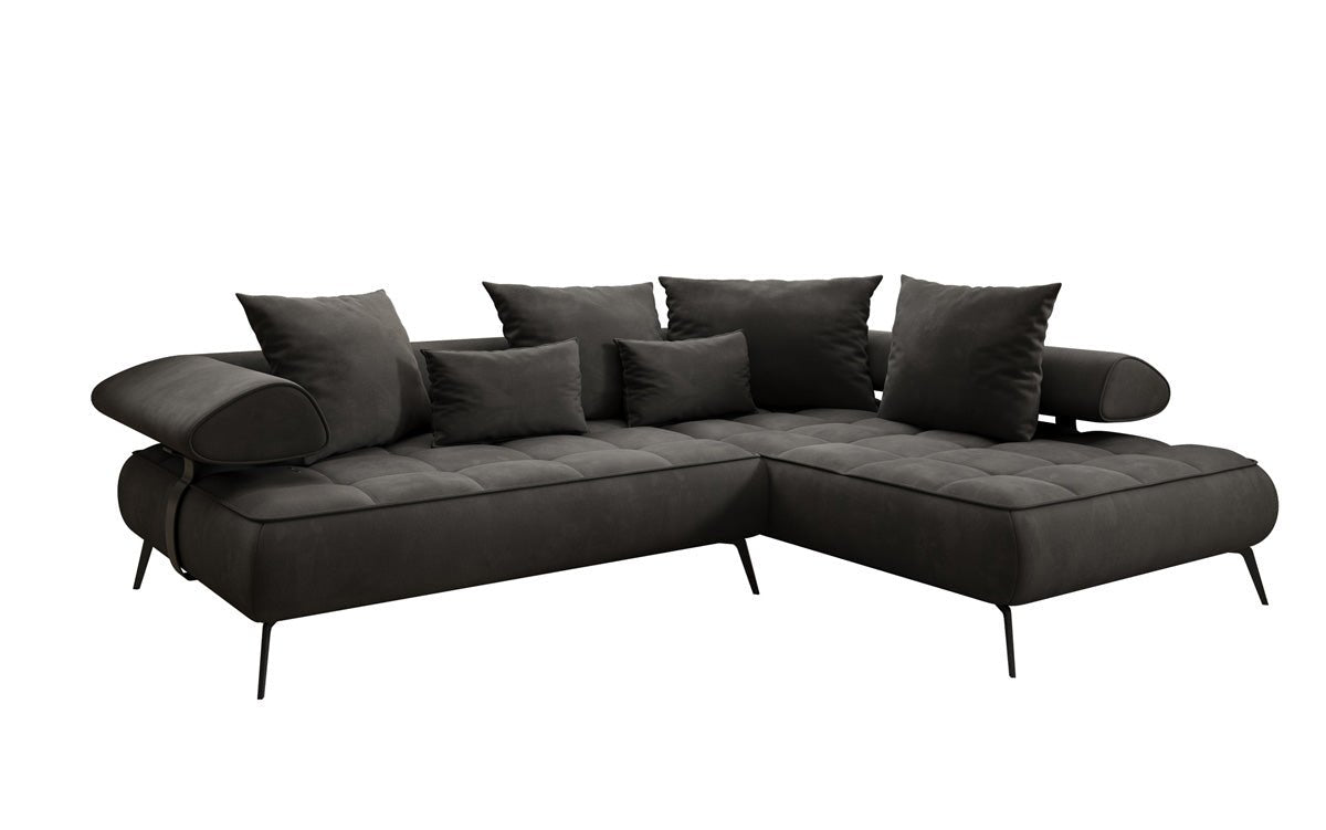 Elegantes Designer L-Sofa Sydney: Elektrische Schlaffunktion, Samtbezug, Großzügiger Stauraum