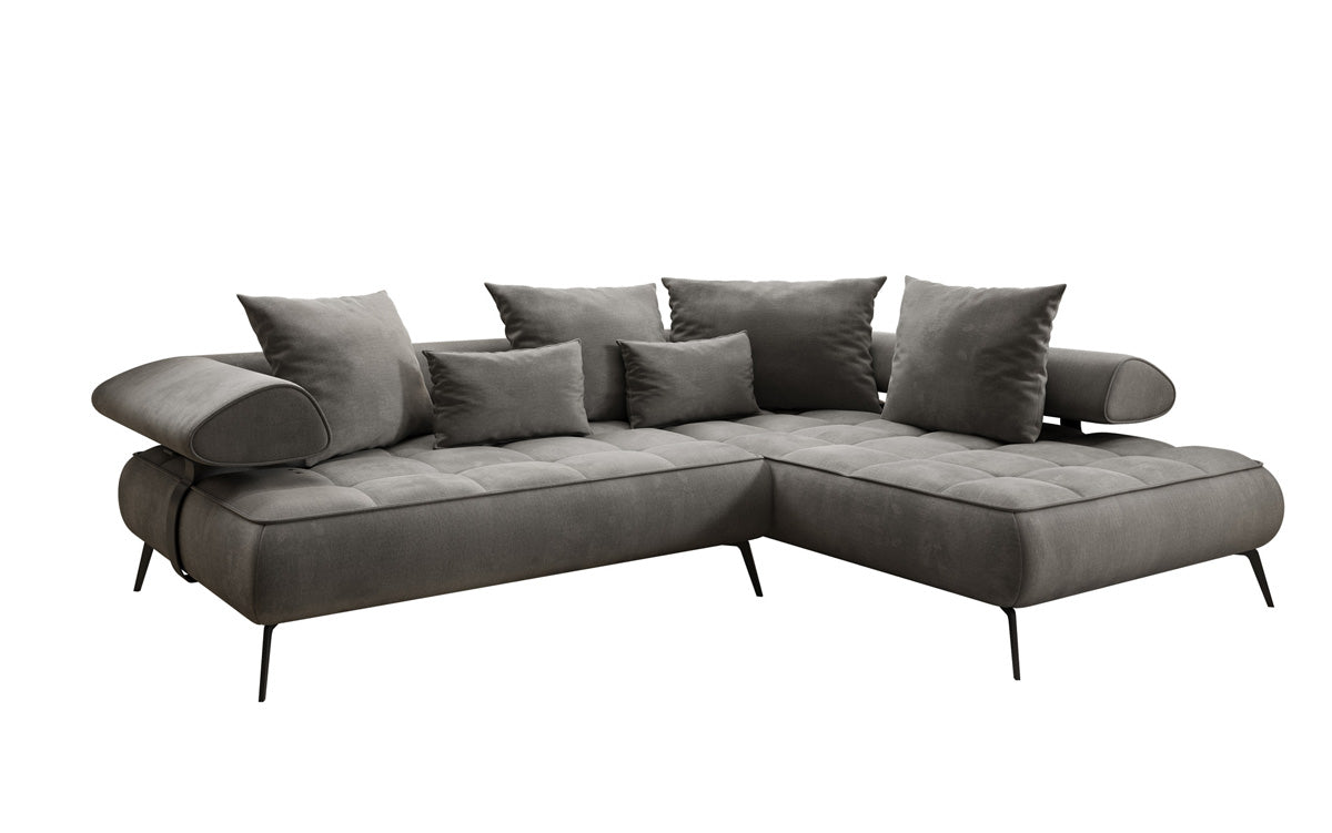 Elegantes Designer L-Sofa Sydney: Elektrische Schlaffunktion, Samtbezug, Großzügiger Stauraum