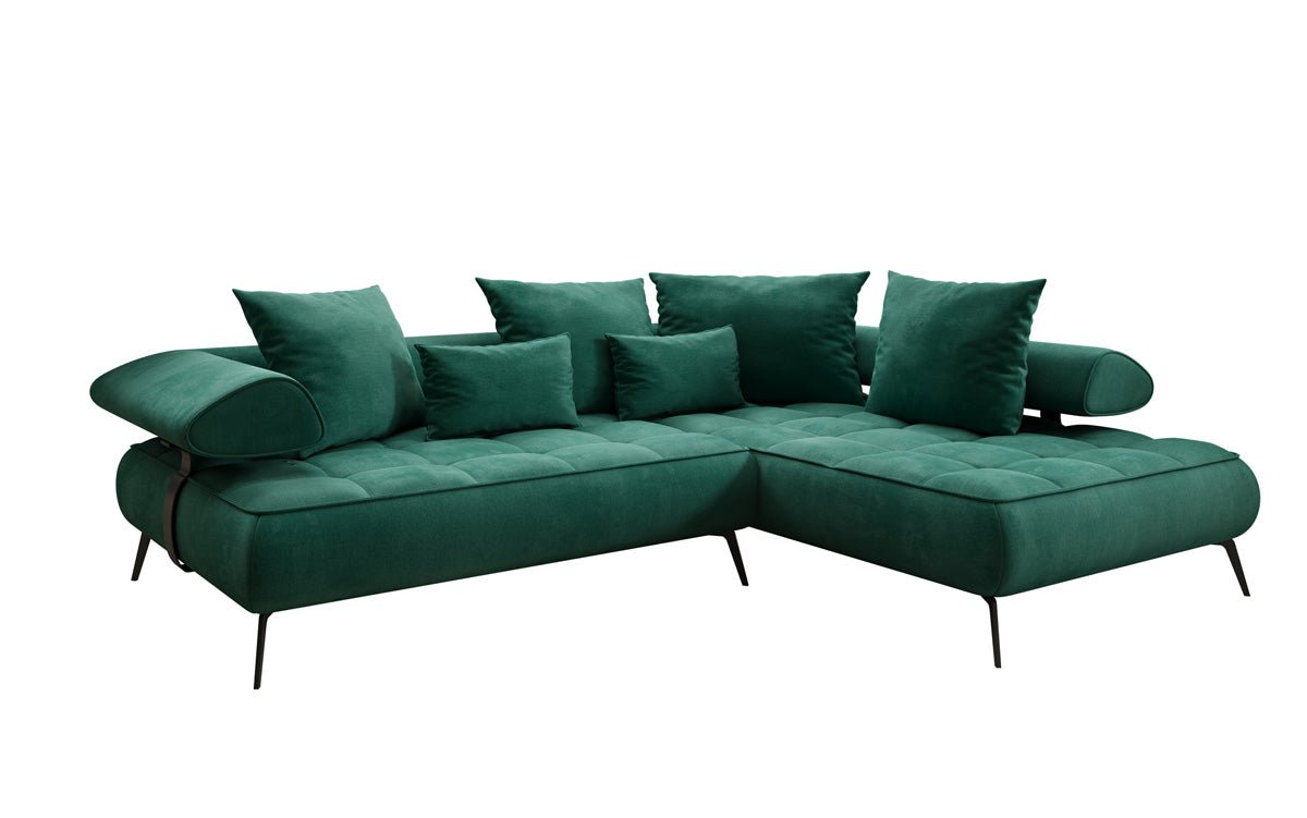 Elegantes Designer L-Sofa Sydney: Elektrische Schlaffunktion, Samtbezug, Großzügiger Stauraum