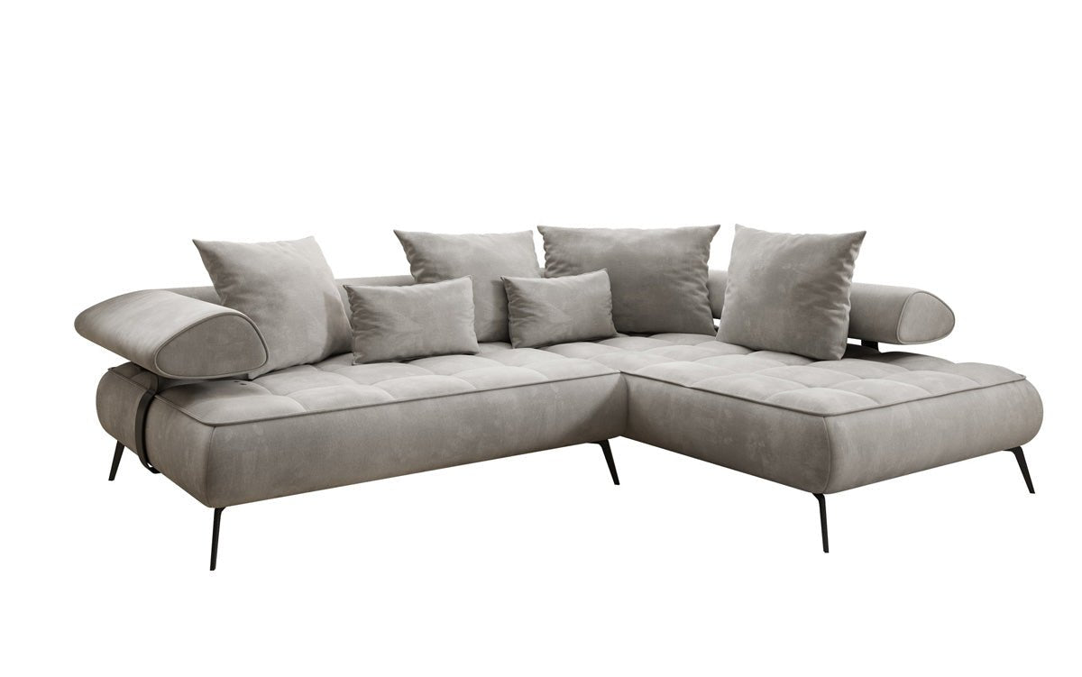 Elegantes Designer L-Sofa Sydney: Elektrische Schlaffunktion, Samtbezug, Großzügiger Stauraum