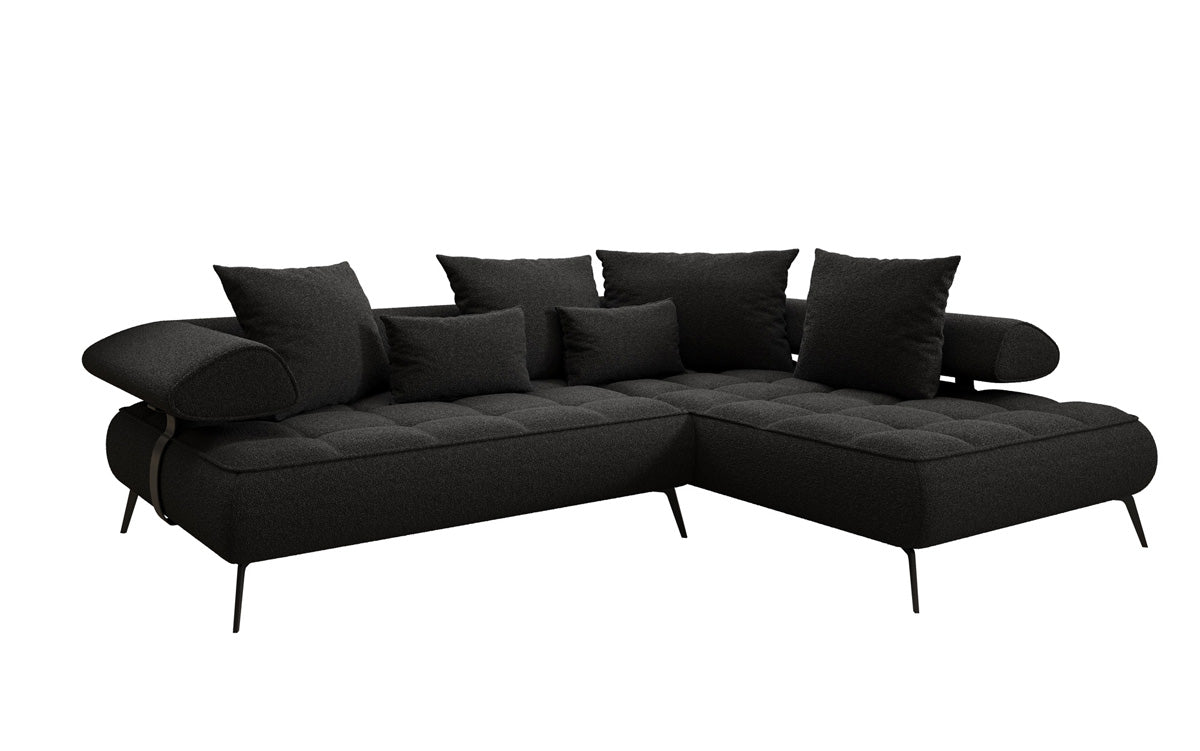 Luxuriöses Designer L-Sofa Sydney Bouclé mit Elektrischer Relaxfunktion & Stauraum