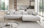 Lade das Bild in den Galerie-Viewer, Luxus U-Sofa Sydney L mit elektrischer Schlaffunktion und Bouclé-Stoff
