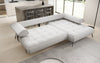 Luxus U-Sofa Sydney L mit elektrischer Schlaffunktion und Bouclé-Stoff