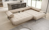 Luxus U-Sofa Sydney L mit elektrischer Schlaffunktion und Bouclé-Stoff