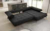 Luxus U-Sofa Sydney L mit elektrischer Schlaffunktion und Bouclé-Stoff