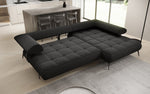 Lade das Bild in den Galerie-Viewer, Luxus U-Sofa Sydney L mit elektrischer Schlaffunktion und Bouclé-Stoff
