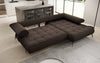 Luxus U-Sofa Sydney L mit elektrischer Schlaffunktion und Bouclé-Stoff