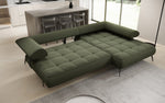 Lade das Bild in den Galerie-Viewer, Luxus U-Sofa Sydney L mit elektrischer Schlaffunktion und Bouclé-Stoff
