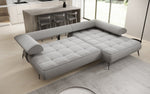 Lade das Bild in den Galerie-Viewer, Luxus U-Sofa Sydney L mit elektrischer Schlaffunktion und Bouclé-Stoff
