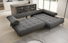 Luxus U-Sofa Sydney L mit elektrischer Schlaffunktion und Bouclé-Stoff