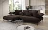 Luxus U-Sofa Sydney L mit elektrischer Schlaffunktion und Bouclé-Stoff