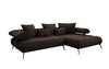 Luxus U-Sofa Sydney L mit elektrischer Schlaffunktion und Bouclé-Stoff