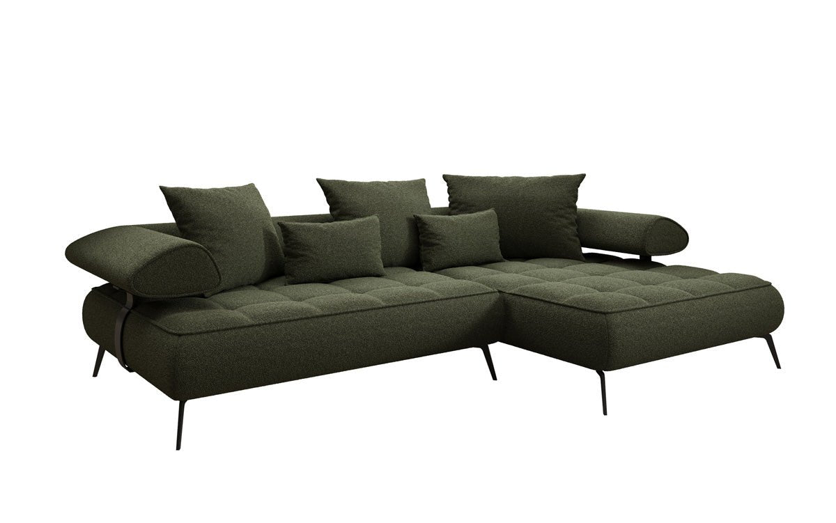 Modernes Bouclé Ecksofa Sydney L II: Elektrische Schlaffunktion, Stilvoll & Geräumig