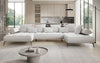 Luxuriöses Designer U-Sofa Sydney Bouclé – Elektrische Schlaffunktion, Stauraum, Höchster Komfort