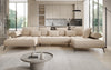 Luxuriöses Designer U-Sofa Sydney Bouclé – Elektrische Schlaffunktion, Stauraum, Höchster Komfort