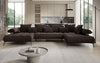 Luxuriöses Designer U-Sofa Sydney Bouclé – Elektrische Schlaffunktion, Stauraum, Höchster Komfort